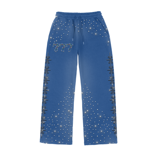 Sapphire Rhinstone Sweatpants